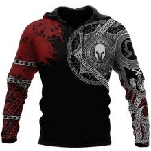 2022 New Fashion Casual Jacket Hoodie Viking Wolf and Dragon Tattoo 3D Full Body Printed Men's Sweatshirt Pullover