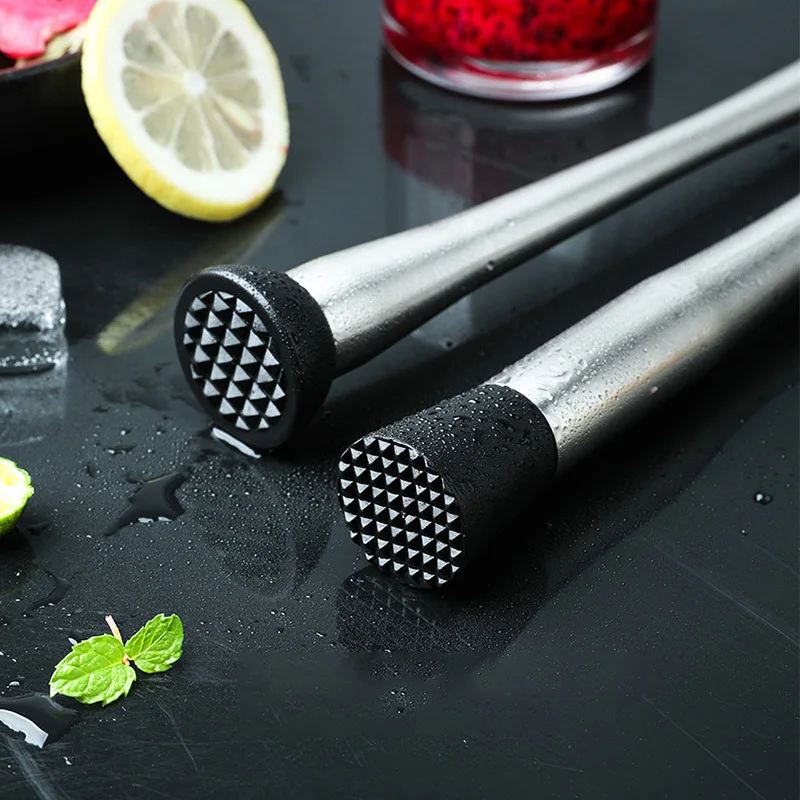 Stainless Steel DIY Muddler Pestle Ice Breaker Hammer Chipper Fruit Vegetable Crusher Stirrer Swizzle Sticks Kitchen Bar Tool