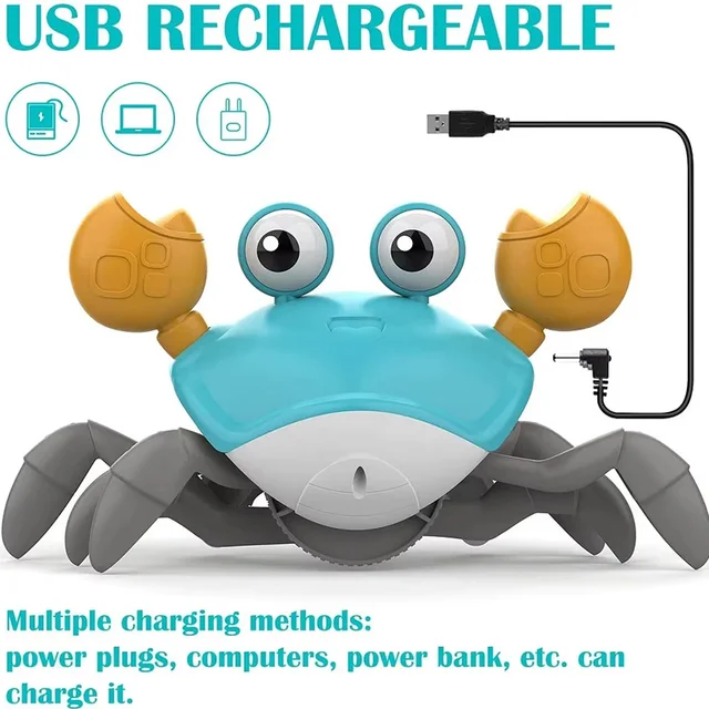 Crawling Crab Toys Light Music Crawling Fun Toys Electric Induction Escape Toy Pets Electronic Interactive Toy for Dogs and Cats 6