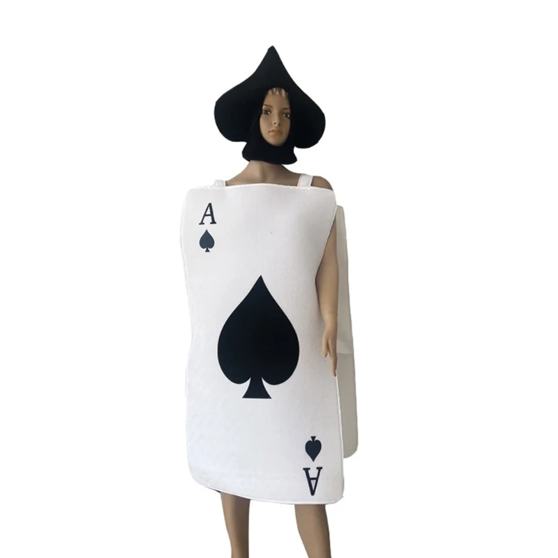

of Spades Costume Set with Spades Hat Dress Halloween Fancy-Dress Prop