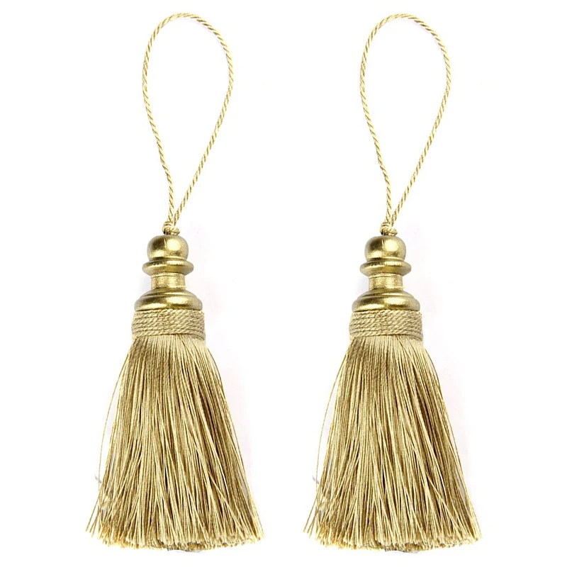 Golden Tassel Fringe Decorative Silk Rope for Home Decor and DIY Crafts