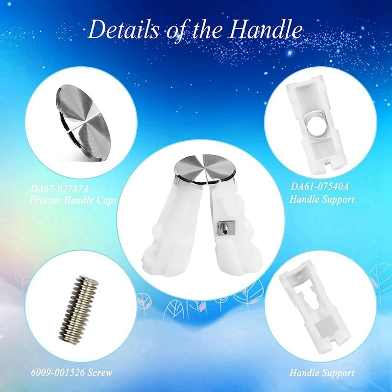 Freezer Handle Support Kit DA61-07540A PS4145181 AP5578979 3160453 DA67-02787A For Samsung Refrigerator