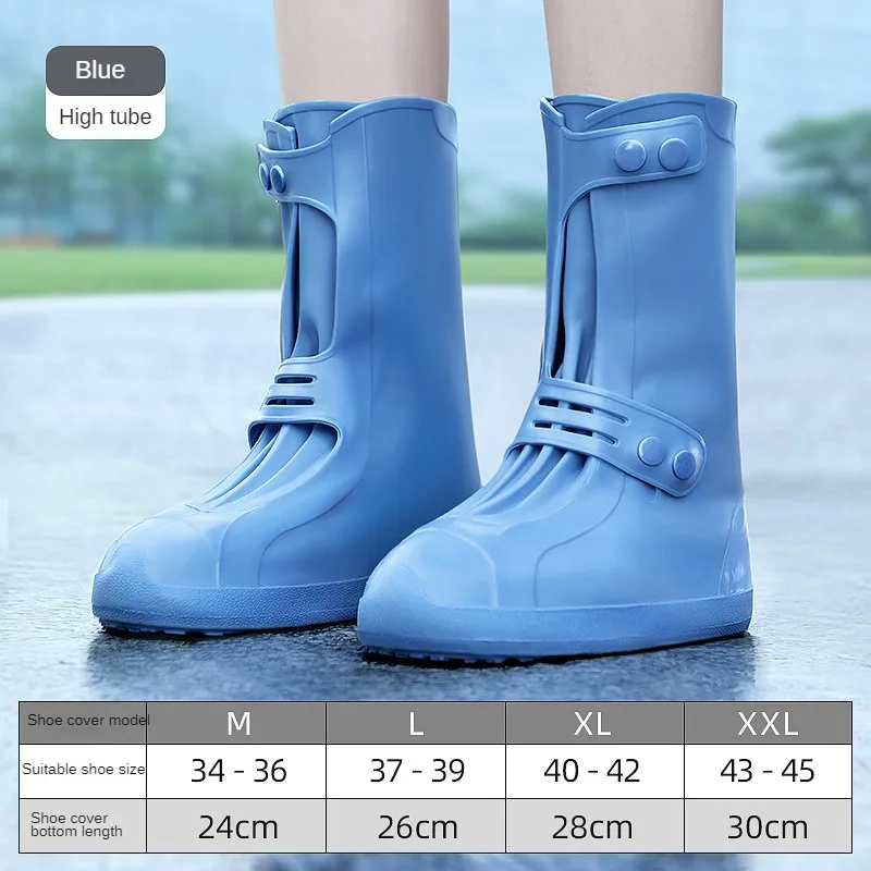 Waterproof High-Top Silicone Rain Boot Covers - Non-Slip, Reusable, Thickened Outdoor Shoe Protectors