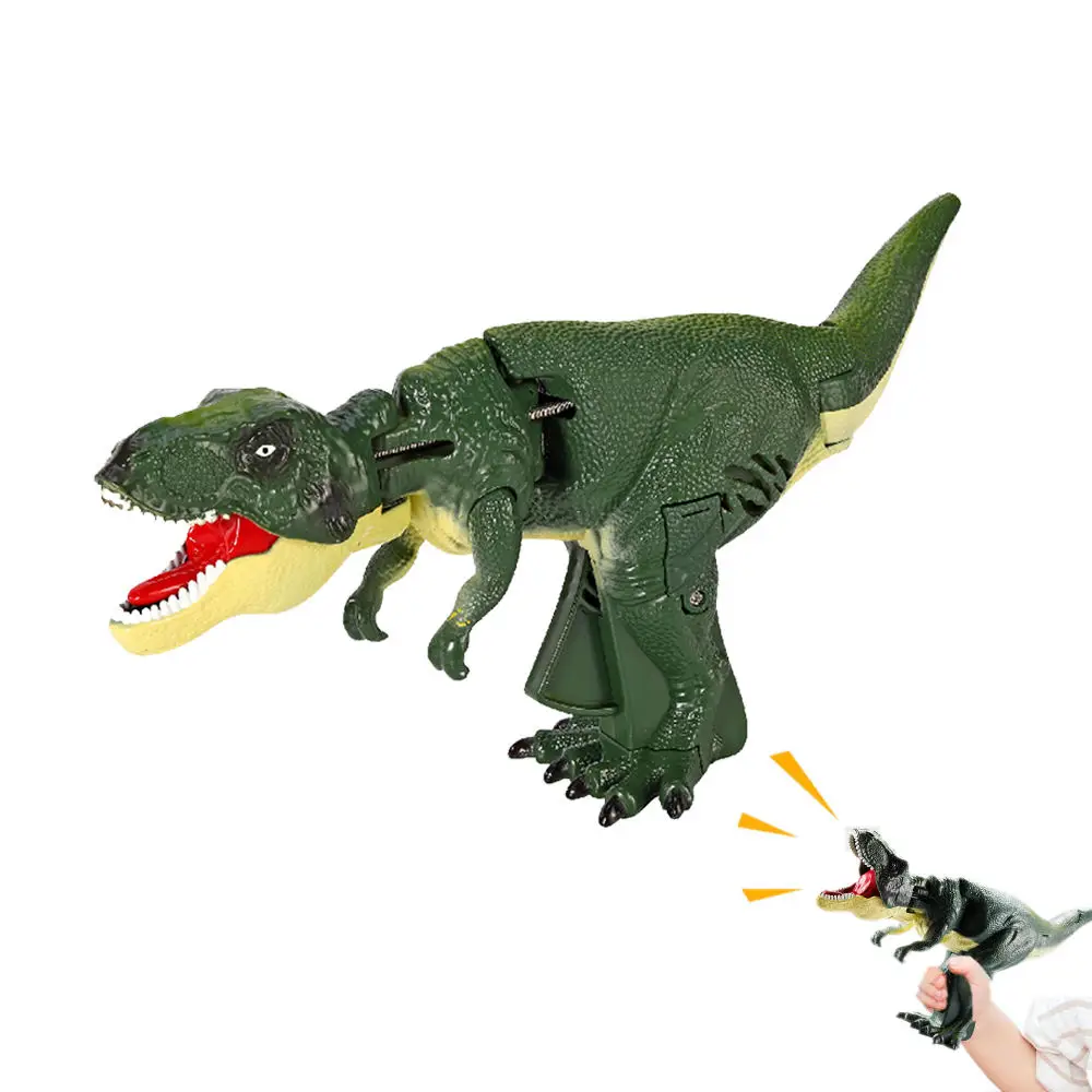 Stress Relief Toys 21cm/28cm Funny Za Za Sound Dinosaur Children Decompression Toy with Light Hand-operated Telescopic Spring Swing