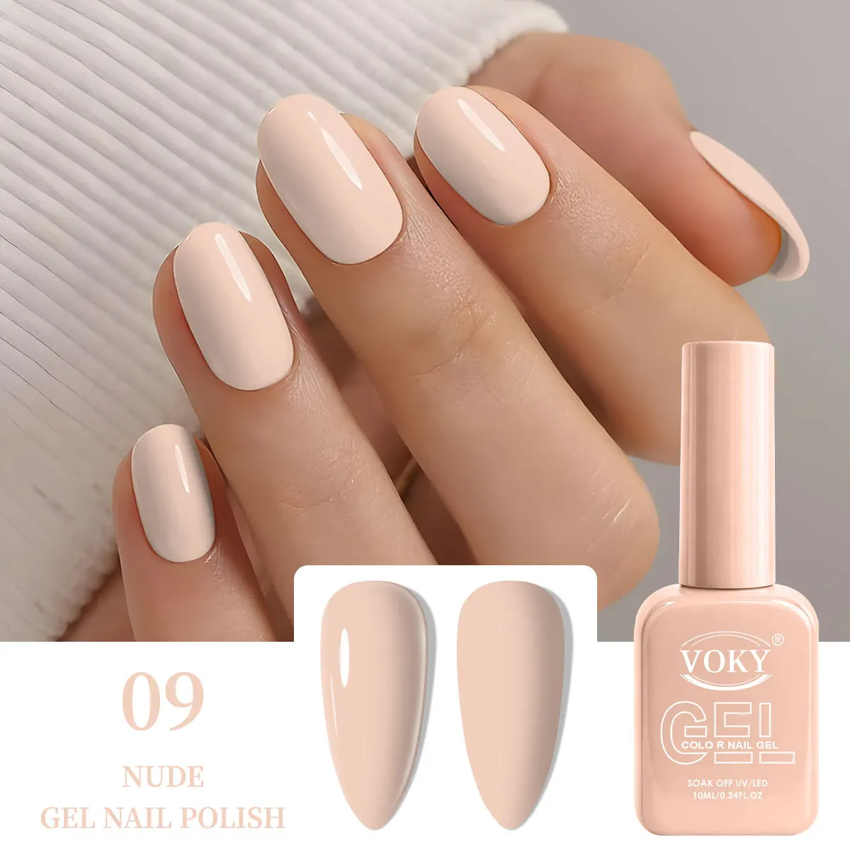 Gel per unghie beige nude di alta qualità, a lunga durata, per UV e LED, formula delicata e non tossica, flacone da 10 ml di grande capacità, prodotti per unghie convenienti, colori neutri essenziali per il fai-da-te personale e la vendita all'ingrosso per saloni di bellezza. - immagine 2