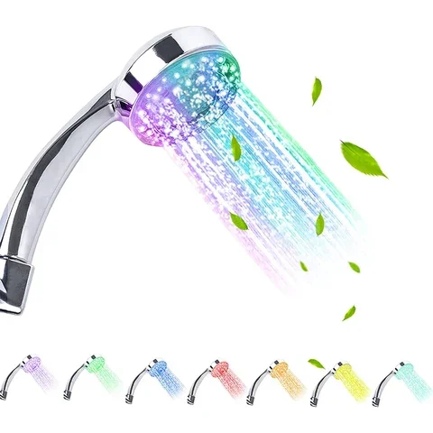 

Shower Head 20mm LED Automatic Colorful Round Water Sprayer Changing Automatic Handheld Water Saving Shower Bathroom Decor