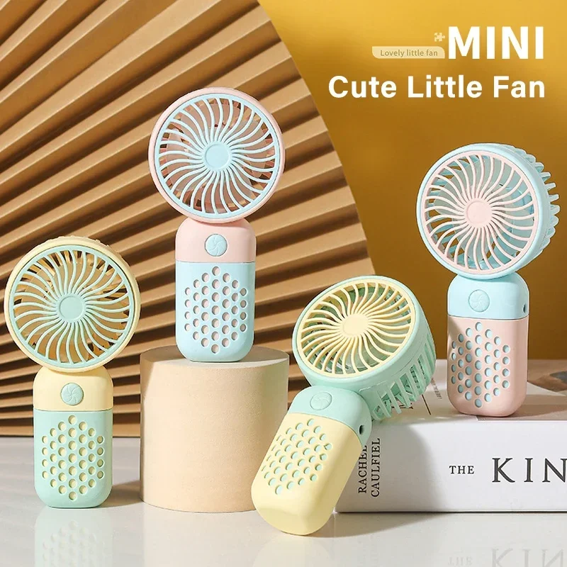 Rechargeable Mini Handy Pocket Size Low Cute USB Mini Fan Portable Handheld Fan Student Dormitory Noise Small Electric Fan