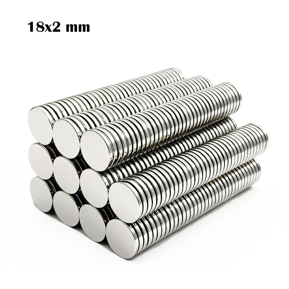 แม่เหล็กแรงสูง 18x2 มม. แม่เหล็กกลม แม่เหล็กนีโอไดเมียม แม่เหล็กทรงพลัง N35 แม่เหล็กถาวร NdfeB อิมาน แม่เหล็กติดตู้เย็น DIY 1