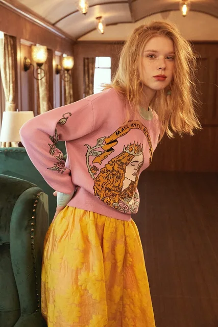 Designer Sweaters Tops Female Y2K Women Letters Cartoon Sweater Pink Ins  Pullovers Party Tops For Young Ladies Sweaters NZ116