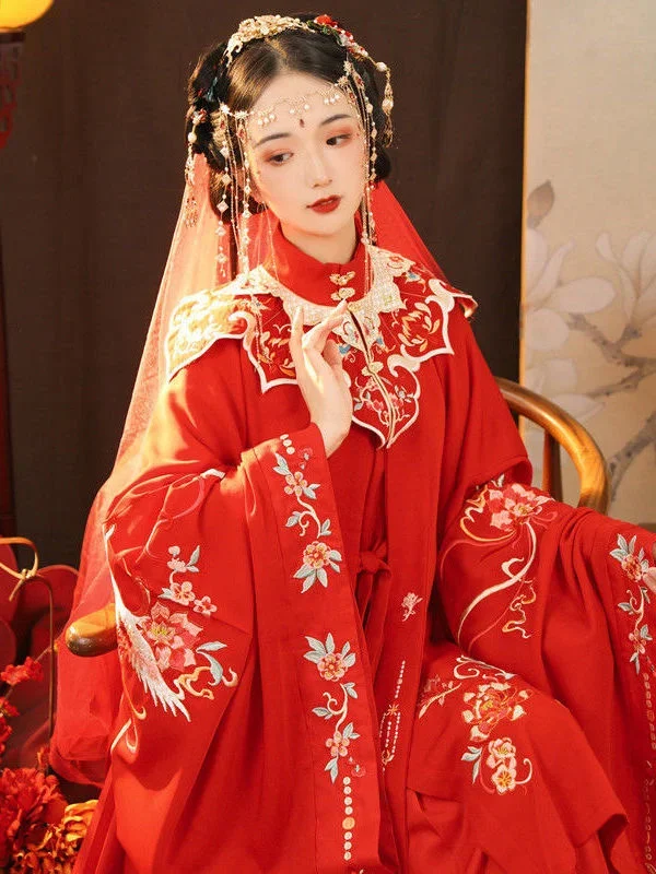 

Женское сказочное китайское традиционное платье Hanfu, костюм с вышивкой на плечах в виде облаков, новый костюм для косплея с воротником Ming на весну и лето