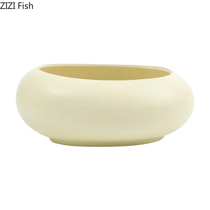 Creative Round Ceramic Vase Desk Decoration Minimalism Circular Flower Arrangement Floral Vases Flower Pots Room Aesthetic Decor 6