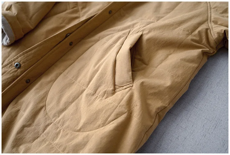 Trendy Quilted Maxi Coat for Women - Stand Collar Button Closure Long Jacket with Side Pockets for Fall Layering