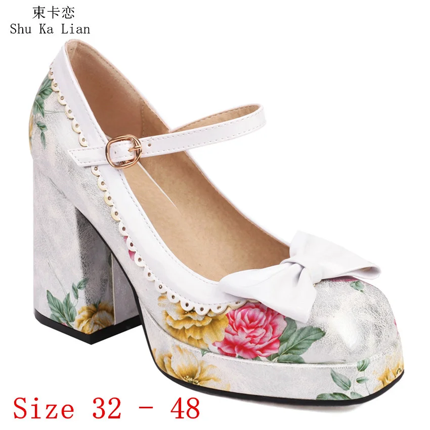 

9.5 CM High Heels Women Hot Sale Platform Pumps Gladiator High Heel Party Wedding Shoes Woman Small Plus Size 32 - 48