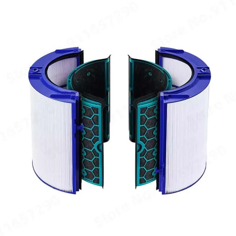 Filtre HEPA pour Dyson TP05 HP04 HP05 DP04, vue latérale montrant les plis du média filtrant.