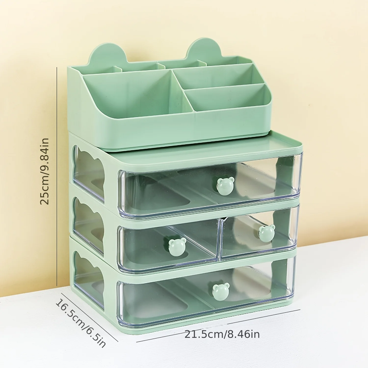 1pc/2PCS/3PCS Portable Stackable Desktop Storage Box Student Desk Stationery Sorting Storage Rack Makeup Box Desktop Tra