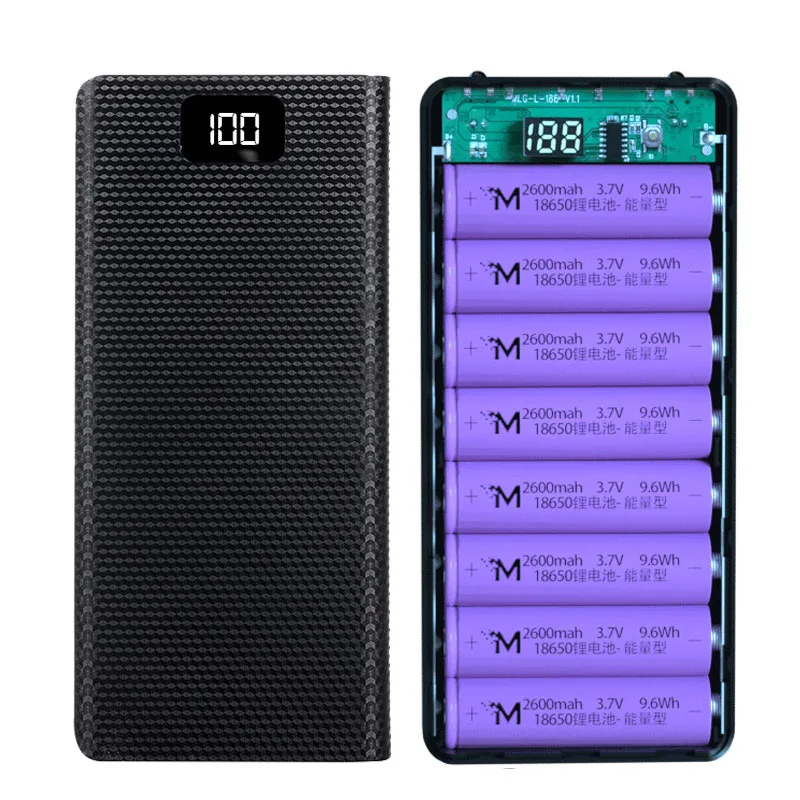 Battery Storage Box Fast Charging 18650 Power Bank 20000mAh USB Type C 5V For iPhone Xiaomi Huawei