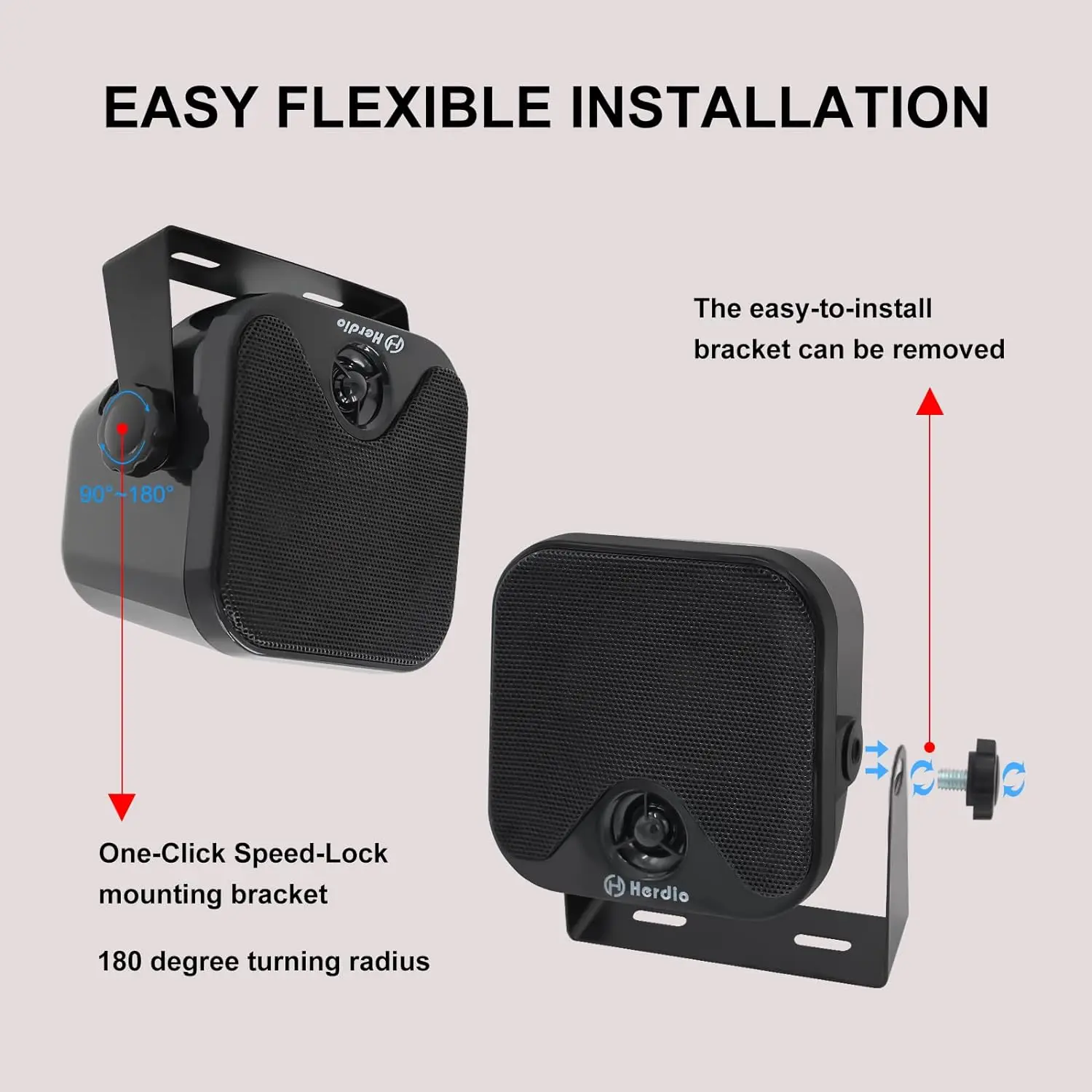 هيرديو 4 ''100 واط مكبرات صوت بحرية متينة مقاومة ل...