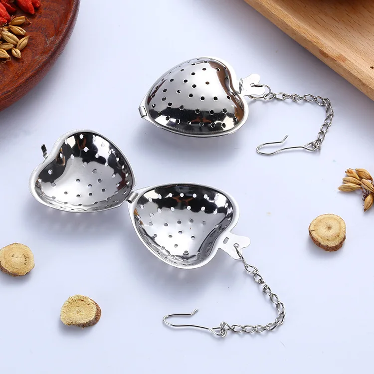 Description Picture 5 of itemTea Strainer Heart Shape Stainless Steel Tea Infuser Locking Spice Tea Ball Strainer Mesh Infuser Strainers Kitchen Accessories