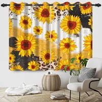 Curtains Spring Sunflowers Sunsets Shine In Bloom Flowers For Bedroom And Living Room Blackout Polyester Curtains Home Decor 1