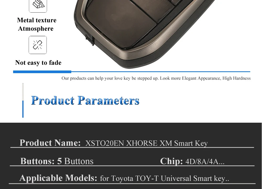Keyforkess XSTO20EN XM38 Smart Keyless PCB FEN T.T 5 pulsanti guscio chiave per Toyota TOY-T Universal Smart Key Fit Lexus 4A 8A 4D - S078fd667a7fe49c683d6504eba2412c97