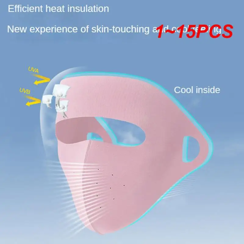 

1~15PCS Summer Ice Silk Sunscreen Mask Full Face Sun Protection Mask Forehead Thin Section Breathable Mask Anti Ultraviolet