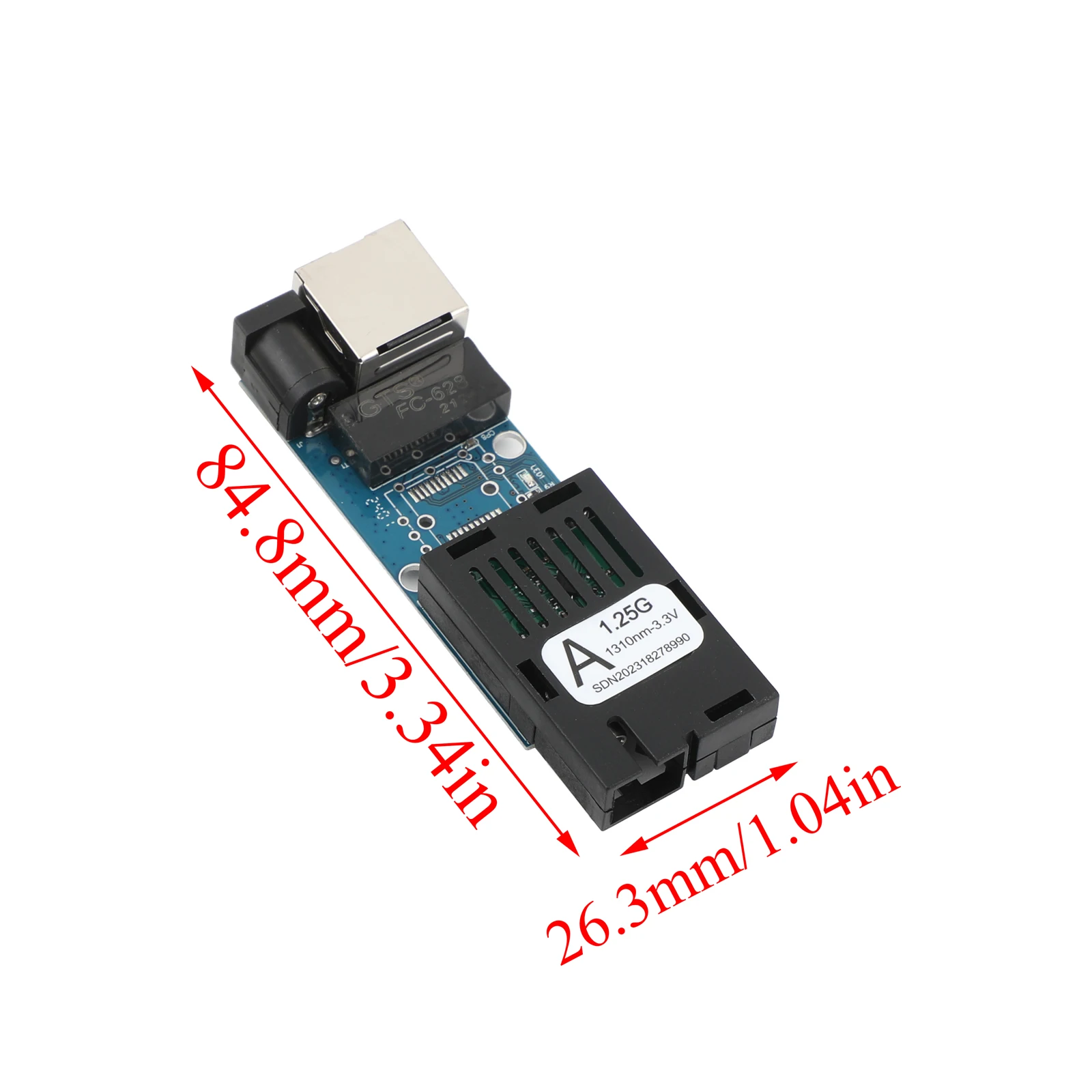 Fiber Optical Media Converter Mini Gigabit 10/100/1000Mbps Single Mode 3Km UPC/APC SC-Port