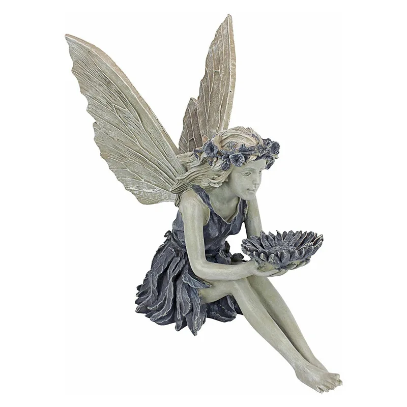 

Flower Fairy Statue Ornament Figurines With Wings Outdoor Garden Resin Craft Landscaping Yard Decoration Fast Delivery