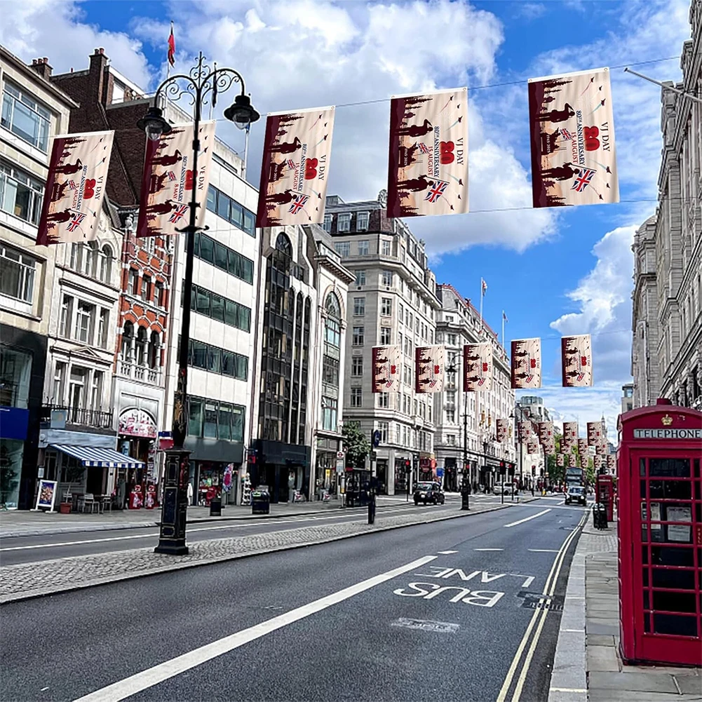 VJ Day 80th Anniversary 3 X 5ft Flag Banner Waterproof Decorations Flag Colored Commemorative Flag for Yard Patio Garden Decor