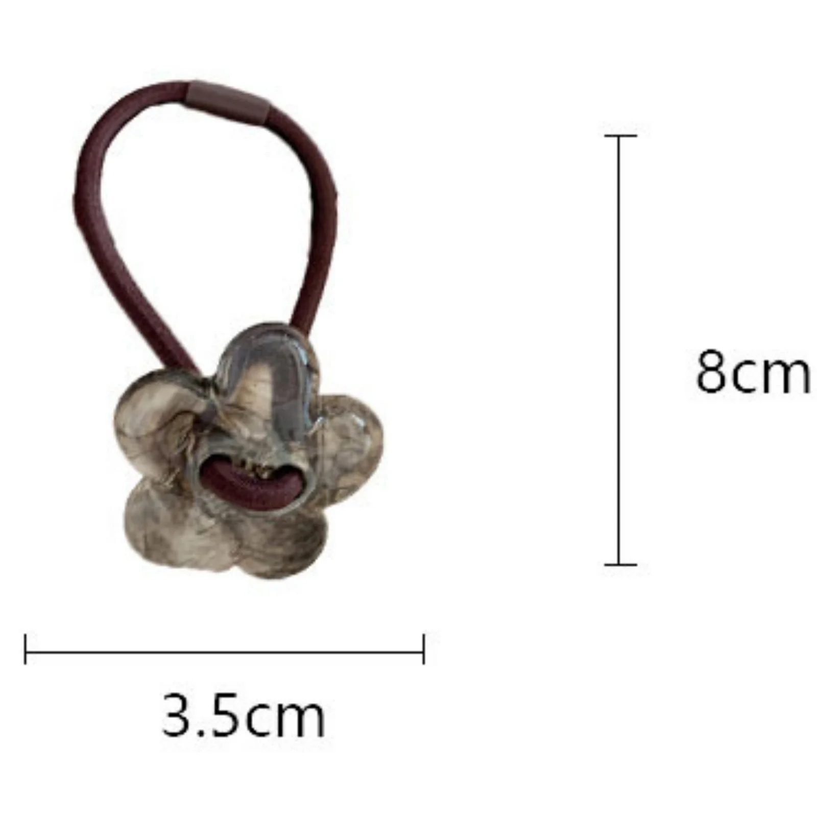 6PCS Translucent Flower Hair Ties Set, Colorful Resin Elastic Bands, Adorable Hair Accessories, Perfect for Ponytails & Braids