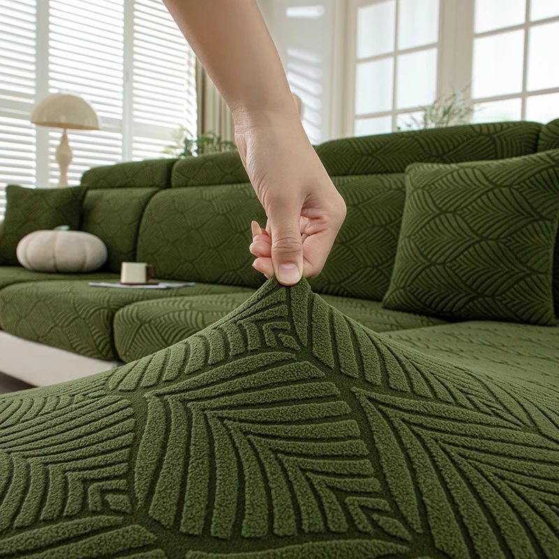 Thick Plush Sofa Cover Image 8