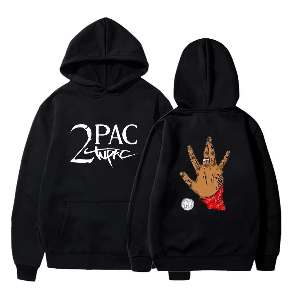 2025 갱스터 랩 2Pac 후디 가수 그래픽 프린팅 스웨트셔츠 팬들을 위한 캐주얼 긴팔 남녀 의류 후디