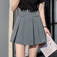 2025 New Spring Summer High Wasit A-line Short Skirts Women Fashion Pleated Mini Skirt Korean Style Ladies Casual Suit Skirts 2