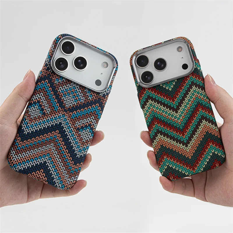 Sleek Carbon Fiber Texture Phone Case with Magsafe & Alloy Lens Cover