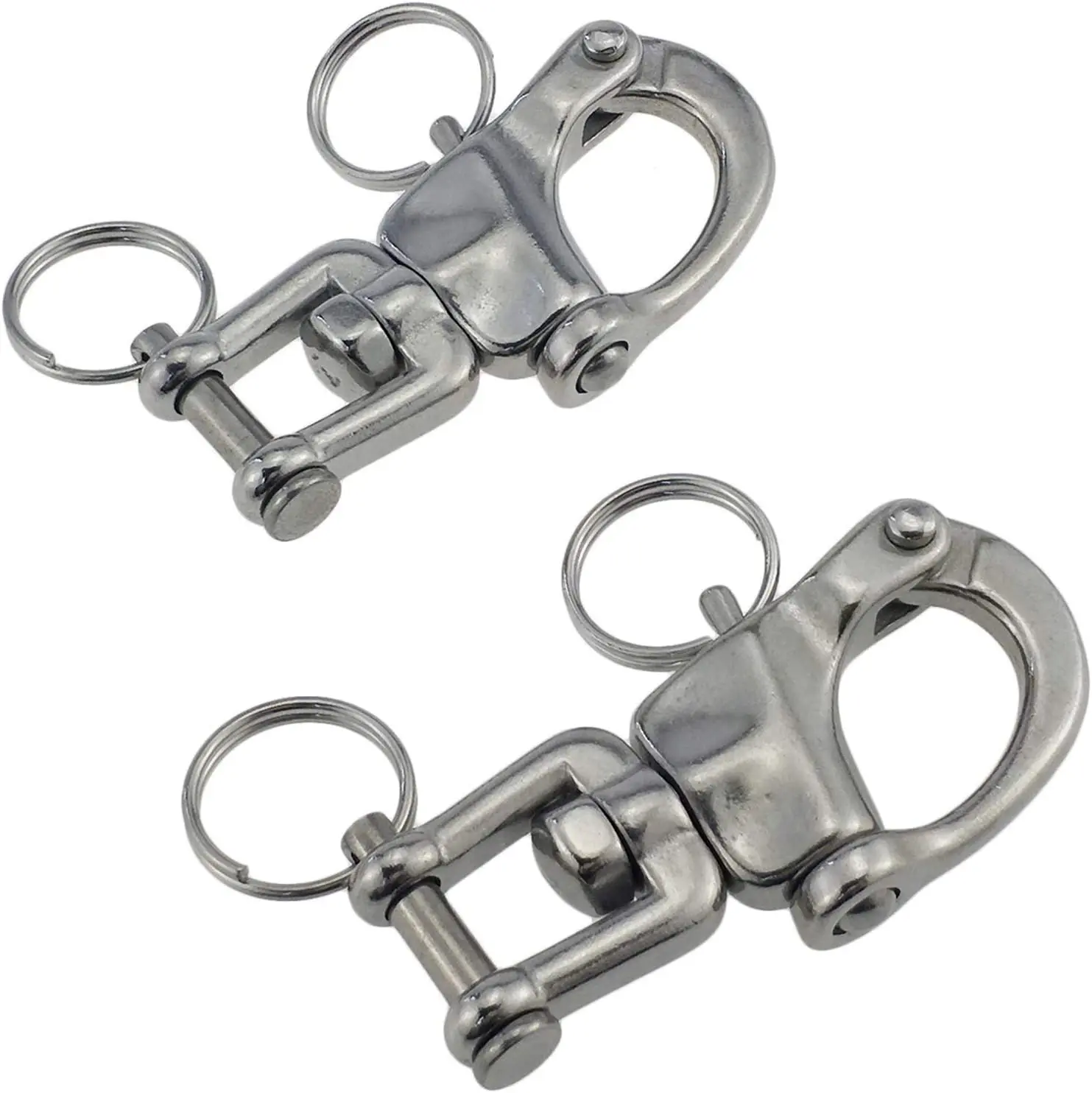 

ISURE MARINE 1Pcs/2Pcs Stainless Steel Boat Jaw Swivel Snap Shackle For Sailboat Spinnaker Halyard Accessories