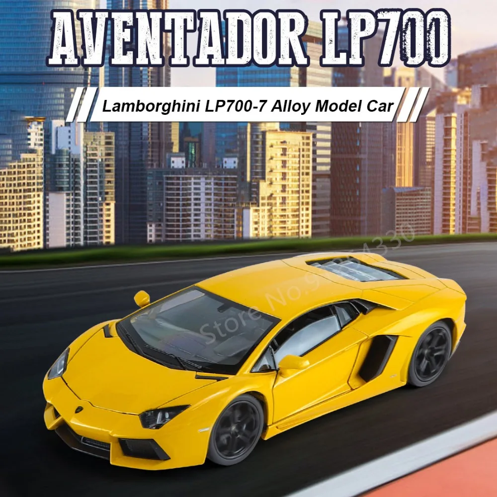 

1/24 Lamborghini LP700-7 Toy Model Car Alloy Discast with 3 Door Can Open Rubber Tire coast Model Vehicle for Kid Collection