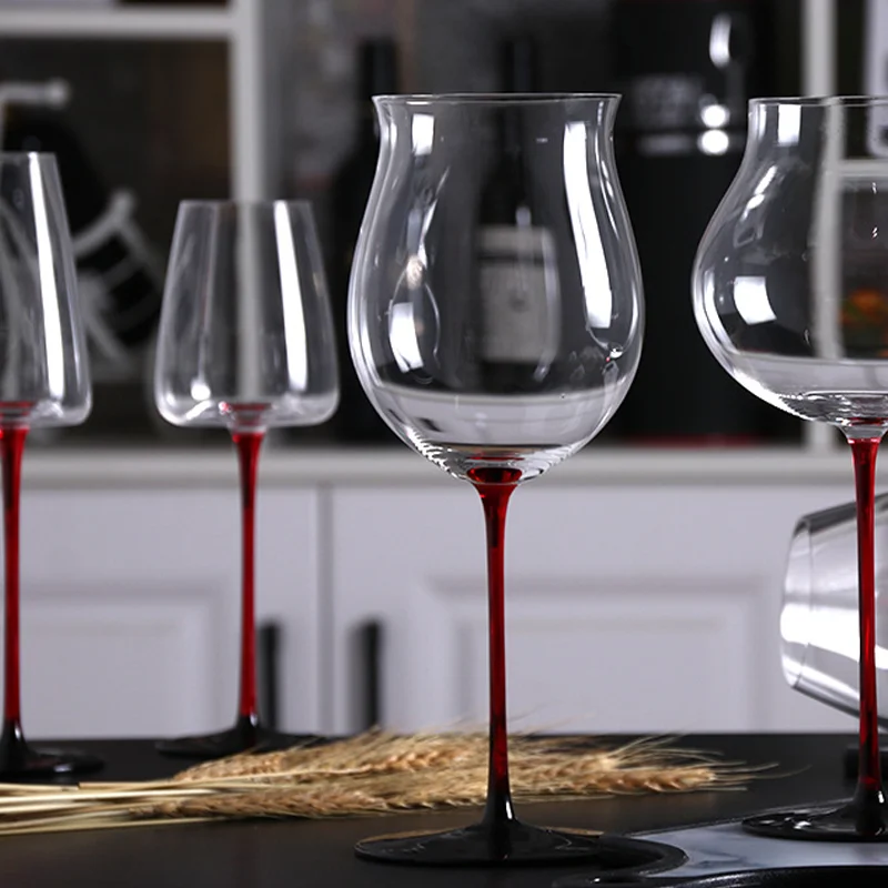 Creative Black Bow Tie Crystal Glass Bordeaux Champagne Goblet High Capacity High-End Light Luxury Burgundy Wine Glasses Home