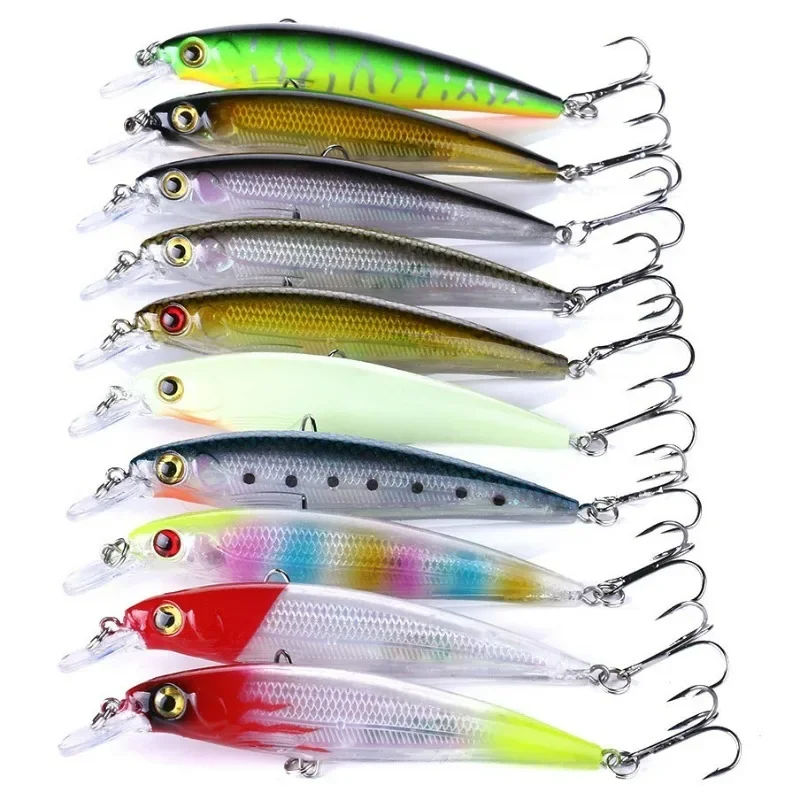 

10PCS/Lot Minnow Fishing Lure Floating HardBait Pesca Tackle Jerkbait Swimbait Sinking Wobbler Artificial Bait