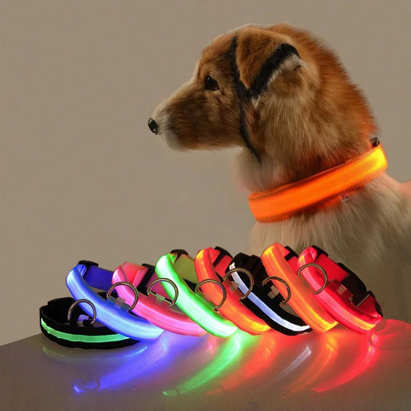 

Led Dog Collar Light Anti-lost Collar For Dogs Puppies Night Luminous Supplies Pet Products Accessories USB Charging/Battery