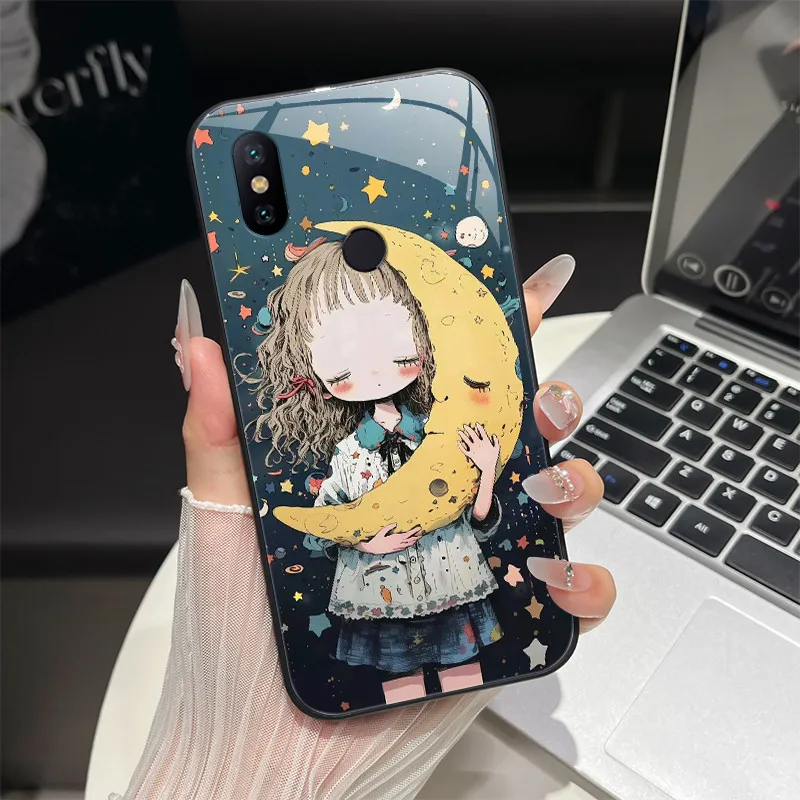 Trendy Fantasy Design Tempered Glass Bumper Phone Case with Full Protection