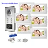 Network Cable Port Building Video Door Phone System RFID Unlock 2-6 Units Apartment Intercom+Electric Lock Doorbell Kits 1