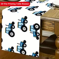 Nappe de table d'anniversaire Tracteur - 1 pièce, motif carte, facile à nettoyer, pour table à manger, table basse, meuble TV, fête, événement 2