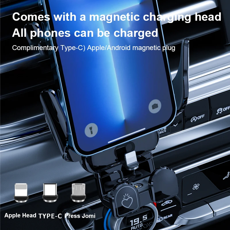 Car Mobile Phone Holder Support 15W Wireless Fast Charging Holder In Car Cell Phone Auto Acessories car phone holder