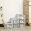 Transparent Plastic Shoes Case Stackable Front Lid Drawer Shoes Organizer Thickened Large Dustproof Moisture-Proof Storage Box 3