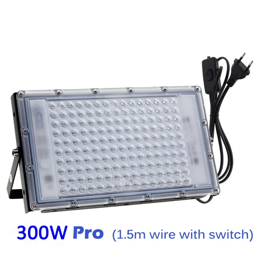 100W 300W LED UV Black Light Flood Light with Plug IP65 Waterproof Neon Glow Ultraviolet Lamps For Bar Nightclub Party Halloween