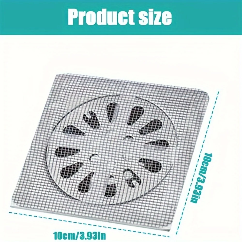 30pcs Disposable Hair Drain Stickers Disposable Shower Drain Hair Catcher Mesh Stickers Bathroom Bathtub Laundry Kitchen