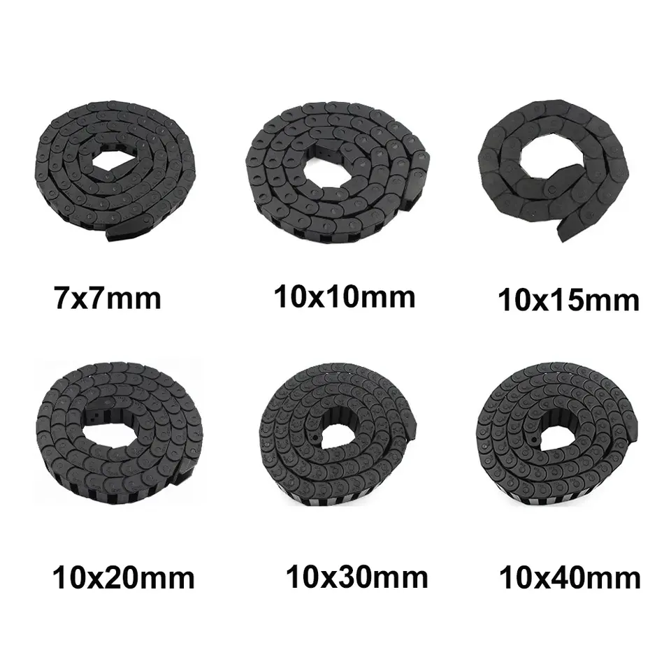 1 Meter Plastic Cable Chain 1M Wire Carrier Drag Chain With End Connector Chains for CNC Router Machine CNC Cable Channel image 3