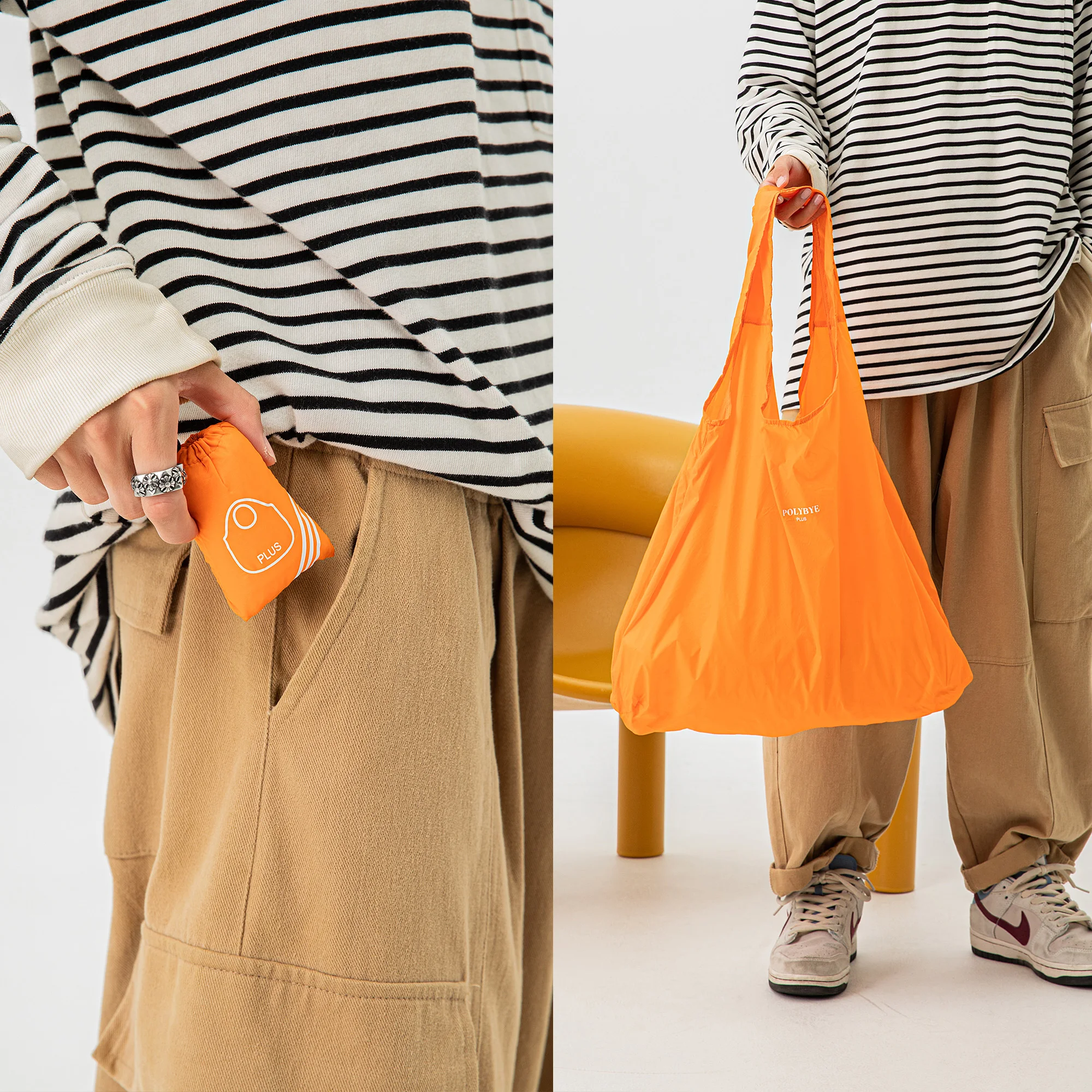 Eco-Friendly Reusable Nylon Tote Bag - Large, Portable, and Waterproof