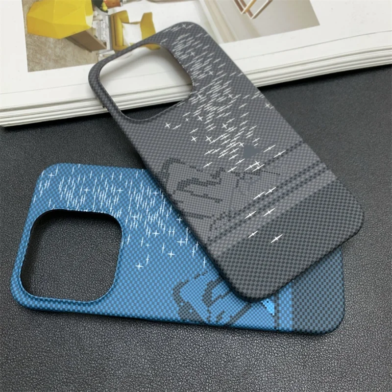 Luxury Ultra Thin Cooling Carbon Fiber Pattern Frosted Frameless Business Case