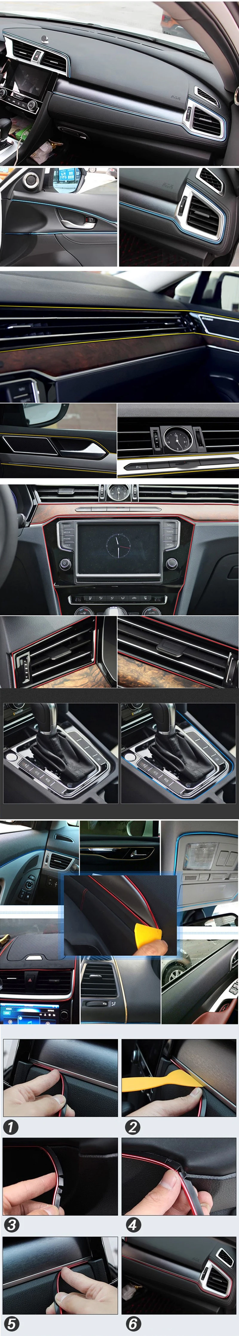 Universal Auto Moulding Dekoration 3/5/10m Flexible Streifen Innen Auto Leisten DIY Flexible Streifen Auto-styling Rand Dichtung – Detail 2
