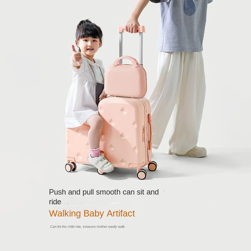 18/20 Inch Children's Ride-on Luggage Girls And Boys Boardable Small Travel Suitcase Trolley Case For Kids_voghion.com